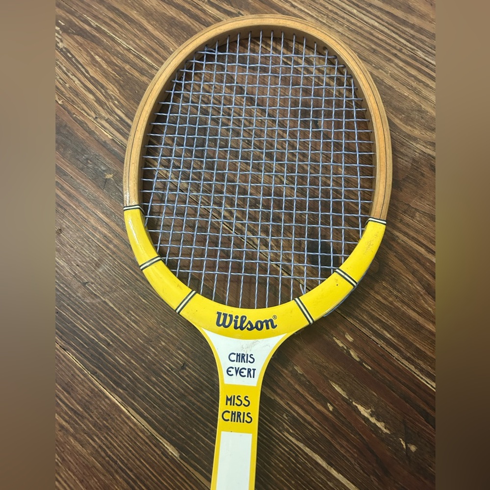 VTG Chris Evert Miss Chris Wilson 70’s 80 Wood Tennis Racket NEW PLAYERS DECOR